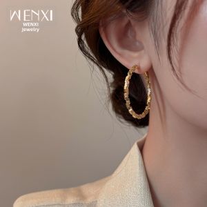 WENXI | Stylish Golden Earrings for Versatile Wear New Arrival 2026