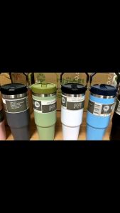 แก้วกระติกน้ําร้อน และเย็น สเตนเลส แบบพกพา ทนความร้อน และเย็น  แก้วน้ำพร้อมหลอด แก้วสแตนเลส304