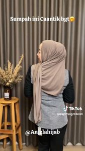 Pashmina kaos Jersey Oval trend Ramadhan 2025 size 185 x 75 cm - Pashmina Meleyot Oval Cantik Premium