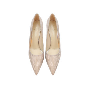 Shu Social สไตล์ฝรั่งเศส งานแต่งงาน เดรส รองเท้าส้นสูงสีแชมเปญประกาย สำหรับงานกลางคืน ปาร์ตี้ เซ็กซี่ รองเท้าหัวแหลม