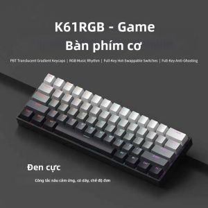 Bàn Phím Chơi Game Có Đèn Nền NexusClick K61 RGB Cơ Học Có Dây Công Tắc Màu Nâu Có Thể Thay Thế Nóng Bàn Phím PBT Dành Cho Game Thủ PC Esports Chuyên Nghiệp 61 Phím