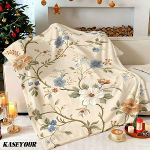 Beast Kingdom | Vintage Blooms Winter Summer Flannel Blanket Throw Fleece Soft Fuzzy Plush Cozy Fleece Blankets for Sofa Ideal Gifts