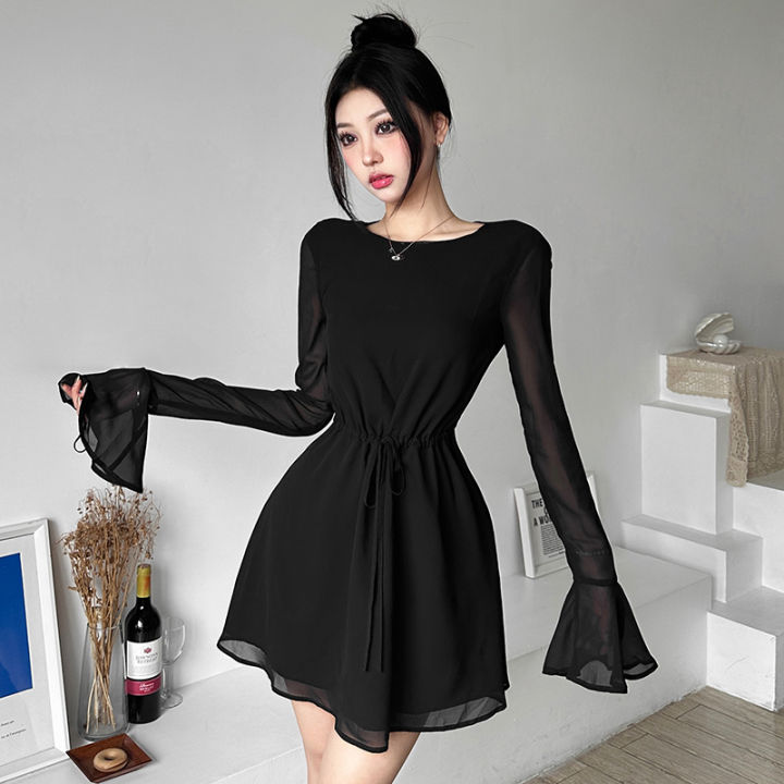 Plain black hotsell a line dress