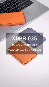 XUNDD XDPB-035 20W 5000 MAH Fast Charging METAL magnetic Wireless ULTRA THIN 3C Power Bank