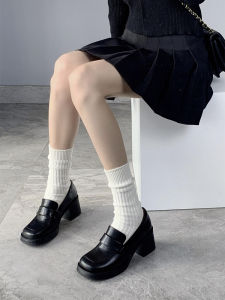 Y2k /năm 2000 Phong Cách Châu Âu Cao Đến Bắp Chân Cotton Vải Bông Tất Dây Dày Trắng Nữ Tất Phong Cách Hàn Quốc Jk Retro Tất Cho Mùa Thu Và Mùa Đông