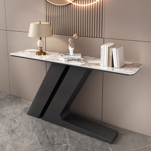 Household Console Accessible Luxury Modern Minimalist Stone Plate Console Tables Wall Entrance Cabinet Scandinavian Side View Ultra Narrow a Long Narrow Table