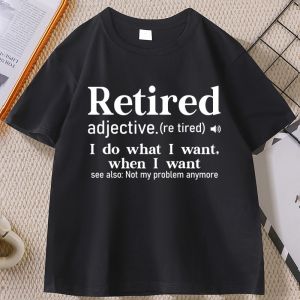 Sanrio | Retired Definition T-shirtmen Women Retirement Funny Cotton Short Sleeve Round Neck Printed Tshirt Casual Crewneck Tops