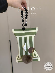 Simple Design Car Use Tissue Box Beaded Drawstring Tissue Holder JOJOS L PD.Submit Nordic Style Fabric Tissue Cover