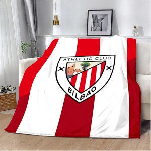 VIKAMA Athletic Bilbao Logo Polyester Throw Soft Cozy Franela Manta Cho Phòng Khách Phòng Ngủ Du Lịch - Quà Tặng Trang Trí Nhà Cửa