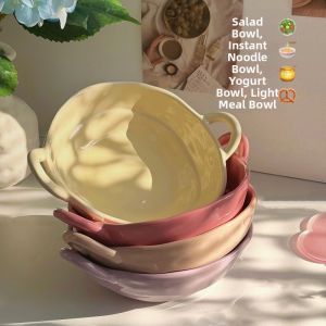 ZHIZHOU | Handcrafted Irregular Eared Cute Ceramic Bowl Modern