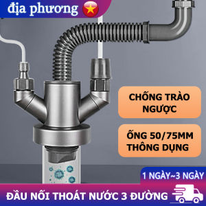 Đầu Nối Thoát Nước 3 Đường Đa Năng Chống Trào Ngược Cao Cấp - Bộ Chia Ống Thoát Sàn Thông Minh Cho Máy Giặt Máy Rửa Bát Máy Lọc Nước - Ngăn Mùi Hôi Tuyệt Đối Chống Côn Trùng - Phù Hợp Ống 50mm 75mm - Thiết Kế Nâng Cấp Bền Bỉ Lắp Đặt Dễ Dàng