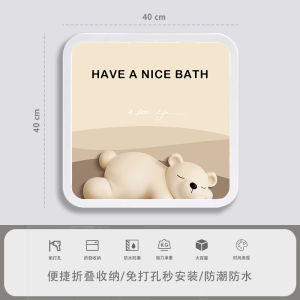 Large Capacity Foldable Bathroom Wall Art Storage Box No Drilling Required Laundry Storage Solution Creamy Style Organizer