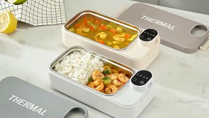 【Local Delivery】Electric Lunch Box Heating Portable Wireless Charging Thermal 304 Stainless Steel Linner