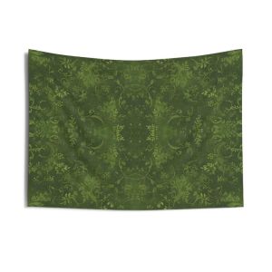 VIKAMA Retro Hoa Xanh Bohemian Tấm Thảm Treo Tường Cho Phòng Ngủ Ký Túc Xá Phòng Khách Thẩm Mỹ Trang Trí Nhà Polyester Không Dệt