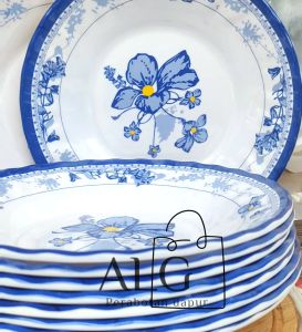 MURAH 4PCS PIRING MAKAN GRATIS 2PIRING ((PIRING MAKAN MELAMINE ORIGINAL IMPORT TERBARU MOTIF KEMBANG LEBAR 23CM))