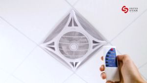Heavy Duty Ceiling Fan With Remote 360° Air Circulation Fan 3 Speed Gypsum Board Invisible Wall Mounted Electric Fan Inverter For Home Office School Warehouse