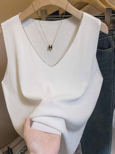 Exclusive Plus Size Diamond-Trimmed V-Neck Vest
