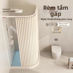 Rèm Tắm Không Cần Khoan Đục Cho Phòng Tắm Phân Cách Nước