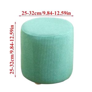 Velvet Round Ottoman Stretch Slipcover Round Footstool Elastic CoversOttoman Protector Round Storage Stool Sofa Covers