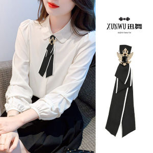 Business Style Men Women Necktie Japanese Style No Tie Required Fashionable Shirt Collar Flower JK Trendy Pure Color