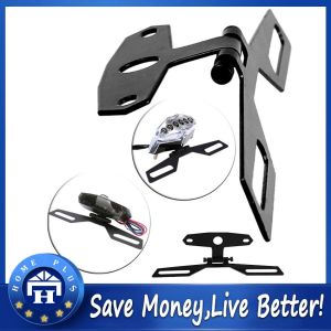 【Local delivery】 Universal Adjustable Motorcycle License Plate Light Tail Light Bracket Dirt Pit Sport Bike ATV Eliminator License Plate Bracket Motor-Plate-Holder-Black