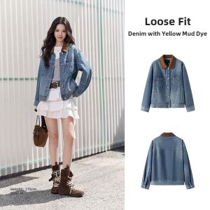 Semir | Retro Loose Turn-down Collar Jean Jacket 2026 New