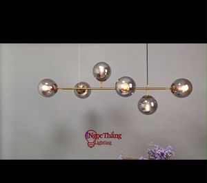 Đèn thả trần 6 bóng cao cấp trang trí phòng khách phòng ngủ bàn ăn THCN02 Ngọc Thắng (Kèm 6 bóng Led ánh sáng vàng)