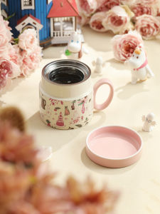 LOTUS BLUE | Cute Cartoon Ceramic Tea Cup with Tea Filter