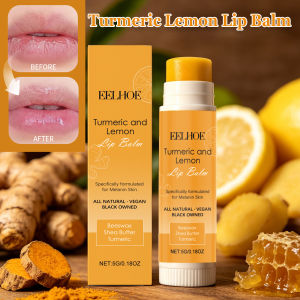 EELHOE | Turmeric Lemon Lip Balm Moisturizing Soothing Lip Care Brightens Dull Lips Dryness Relief Pre-Makeup Base Natural Hydrating