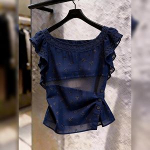 French Design Sense Unique Fashion Womens Top
