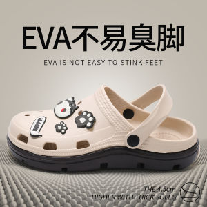 Mens Summer Outdoor Wear Anti-Slip Breathable Sandals Slip-On EVA Thick Bottom Comfortable Beach Slippers Slip-On Shoes