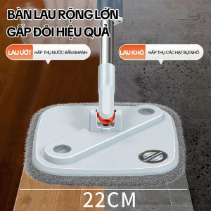 Cây lau nhà thay thế KITIMOP PRO N08-2 bàn lau 22x22cm cán inox 110–133cm (Không Bao Gồm Thùng Vắt)