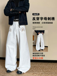 Cleanfit กางเกงยีนส์ทรงหลวมชายทรงหลวมสไตล์อเมริกัน ทรงหลวม ทรงหลวม กางเกงขายาวทรงหลวมฤดูใบไม้ร่วง