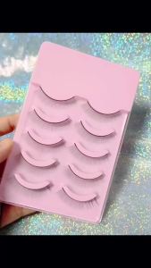 5 Pairs Per Tray Practice False Eyelashes Natural Synthetic Fiber Training Lash Strips For Beginner Eyelash Extension Practice