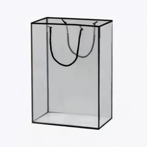 Khung Trong Suốt Túi Xách PVC Túi Quà Tặng Viền Đen Trắng Cho Bó Hoa Người Bạn Bao Bì Dành Cho Cha Mẹ Bộ 1/3/10 CÁI