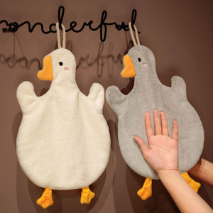 【YIDEA HONGKONG】Cute Goose Hand Towel for Bathroom Kitchen Thickened Coral Velvet Home Comfortable Microfiber Wipe Handkerchief