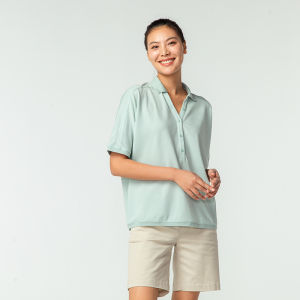 Decathlon Womens Polo Shirt Loose Short Sleeve Batwing Butterfly Sleeve T-Shirt Spring Summer Casual Sporty plus Size Meat Concealing