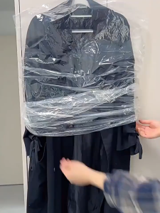 Keranixy 50 PCS Clothes Dust Cover Plastik Baju Gantung Cloth Cover Home Dry Cleaner Travel Clothes Storage