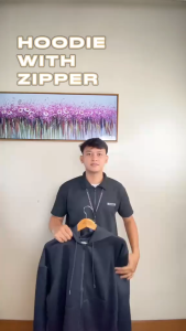 Kanvas Hoodie Jacket for Men & Women Full-Zip w/ Drawstring & Pockets Mens Long Sleeve Sweaters Plain Sweatshirts Black