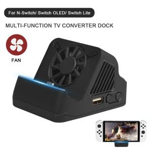 For Switch Portable Multifunction TV Projector Charging Dock For Switch OLED Console With Cooling Fan USB 3.0 Port