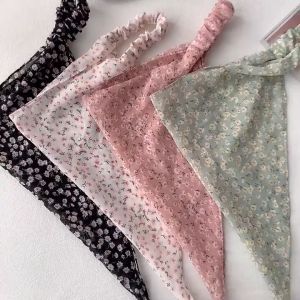 Băng đô cài tóc tam giác nữ đẹp bờm tóc vải co giãn họa tiết Hoa Nhí phong cách Châu Âu & Mỹ - Mã BD009