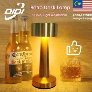 DIDI LED Table Lights 3 Color Rechargeable Bar Table Lamp Touch Sensor Dimming Desk Lamp