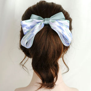 Li July Bow Hairpin Women Back Head Hairpin Headdress Head Clip Mori look Fairy Beautiful Hair Accessories Half Tie Hair Floral Headdress