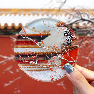 Travel Souvenir Creative Cultural Memorial Fridge Magnet Liquid Sand Decoration Tourist Spot Design Resin Material Enhanced Magnetism