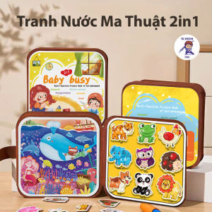 Đồ Chơi Tranh Tô Màu Nước Ma Thuật 2in1 - 10 Nội Dung Kèm Tranh Bóc Dán Vui Sáng Tạo Không Bẩn
