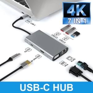 USB C Hub 4K Adapter 100W PD Fast Charge Type C to HDMI-Compatible 5GB 3.0 MacBook Pro Air Docking Station