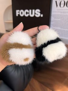 น่ารัก แพนด้าน้อยจริง ขนมิงค์ ขนสัตว์รถพวงกุญแจจี้อินเทอร์เน็ตที่มีชื่อเสียงตุ๊กตากระเป๋าหนังสือแขวนตกแต่ง < Ne1> อุปกรณ์เสริม