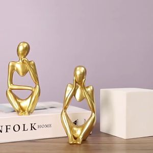3pcs Nordic Style Thinker Sculpture Figurine Home Decor Statues Modern Bookcase Decor Artwork Decor Desktop Ornament Creative Personality Ornaments