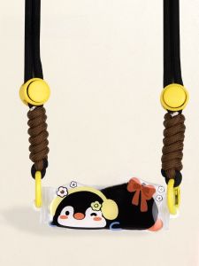 Cartoon Cat Pink Panda Detachable Mobile Phone Clip Durable Lanyard Crossbody Strap Lost Proof Suitable for All Model Phones