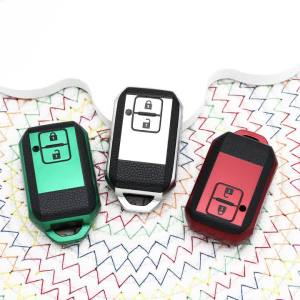 Leather TPU Car Remote Key 2 Button Cover Case for Suzuki Ertiga Swift 2017 Wagon R Japanese Monopoly Type 3C Keychain Protector
